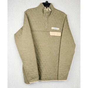 Magellan Outdoors Campfire Quilted Henley Pullover Olive Night Mens S